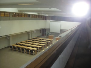 The main hall where the customers used to be served. The central hall is typical for Aalto and is seen also for instance in Helsinki's Academic Bookstore.